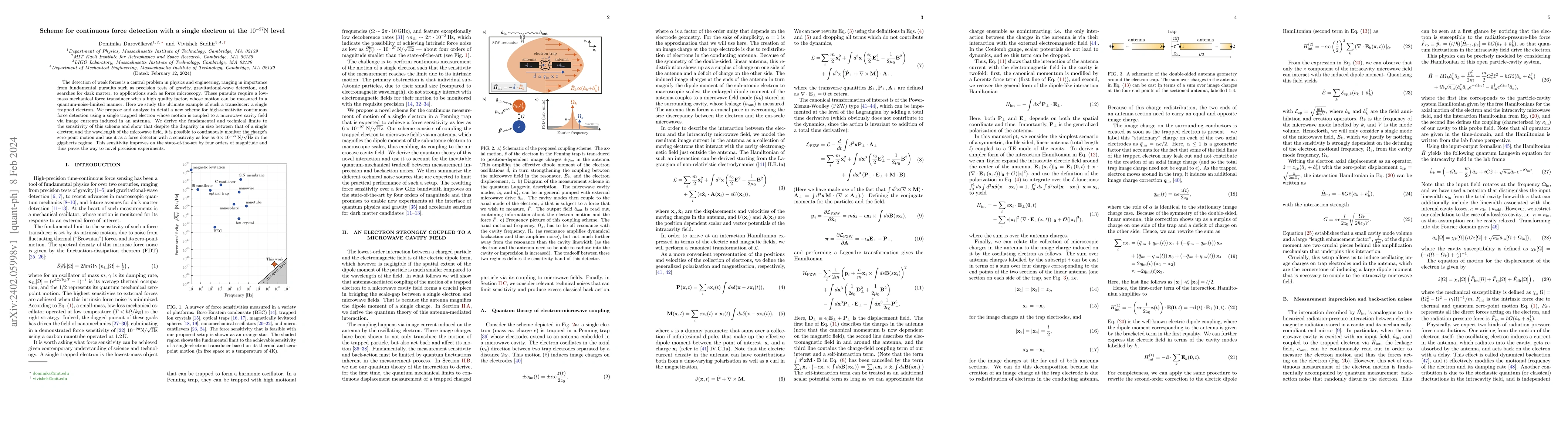 Thumbnail for Scheme for continuous force detection with a single electron at the
  $10^{-27}\mathrm{N}$ level
