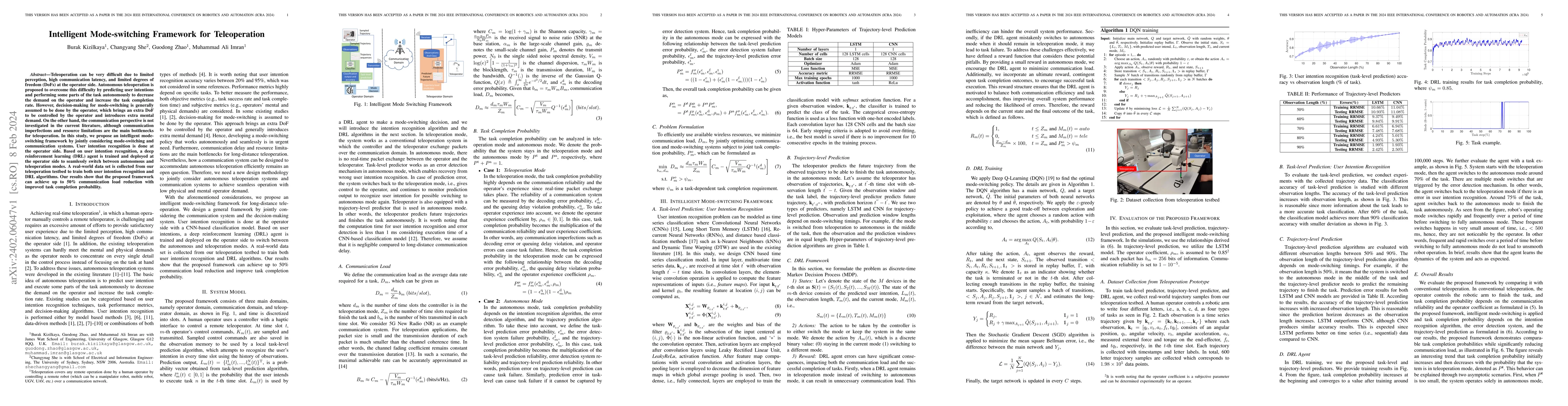 Thumbnail for Intelligent Mode-switching Framework for Teleoperation