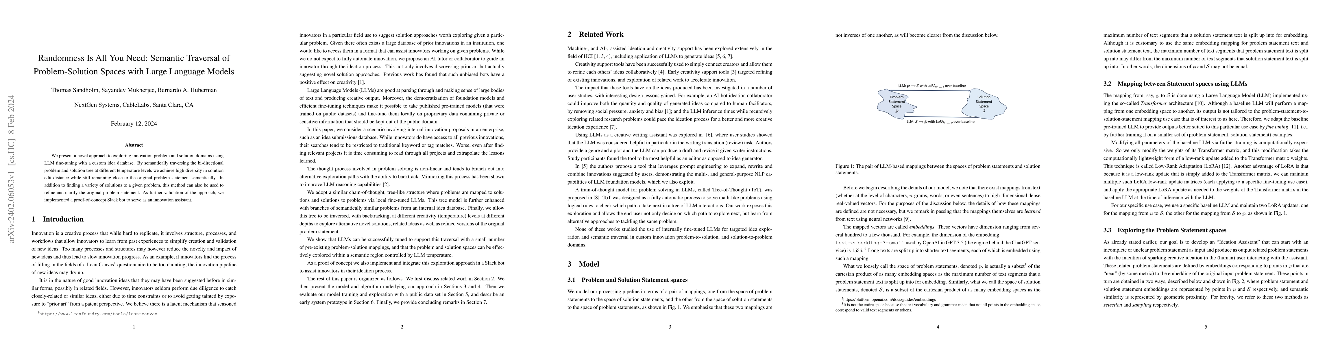 Thumbnail for Randomness Is All You Need: Semantic Traversal of Problem-Solution
  Spaces with Large Language Models