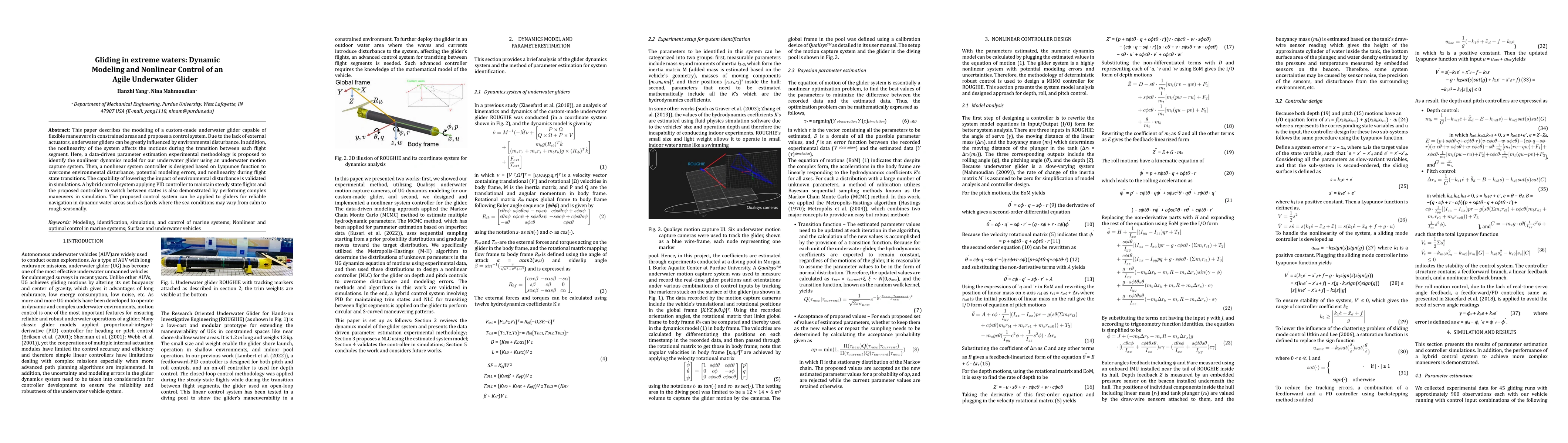 Thumbnail for Gliding in extreme waters: Dynamic Modeling and Nonlinear Control of an
  Agile Underwater Glider