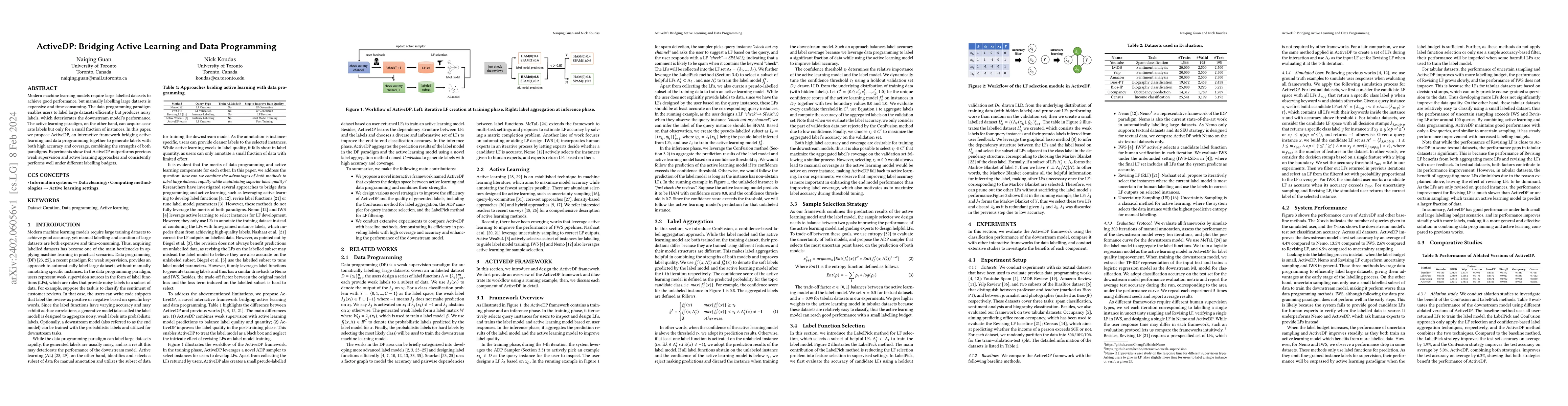 Thumbnail for ActiveDP: Bridging Active Learning and Data Programming