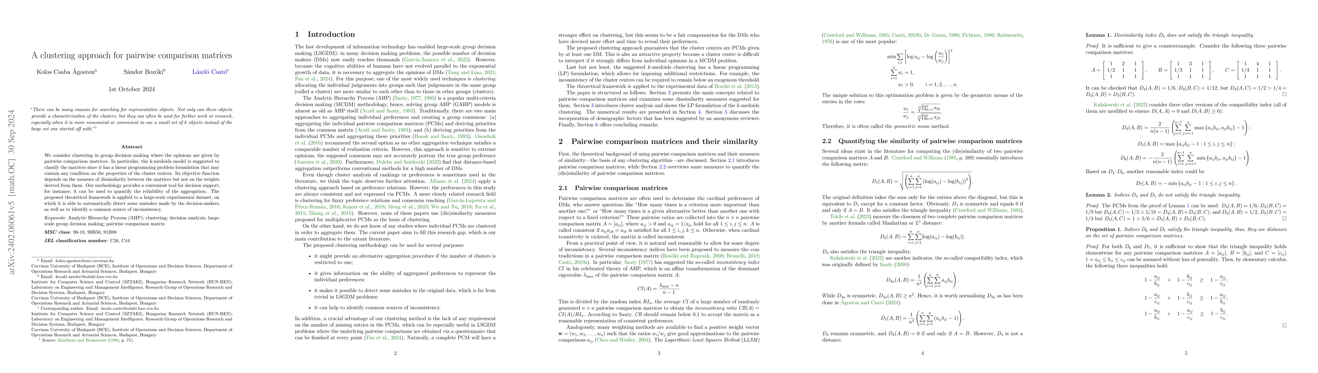 Thumbnail for A clustering approach for pairwise comparison matrices