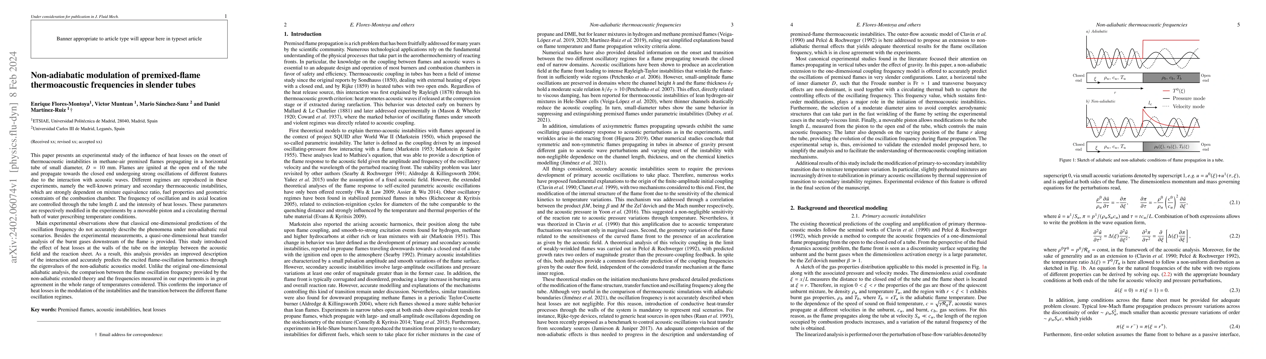Thumbnail for Non-adiabatic modulation of premixed-flame thermoacoustic frequencies in
  slender tubes