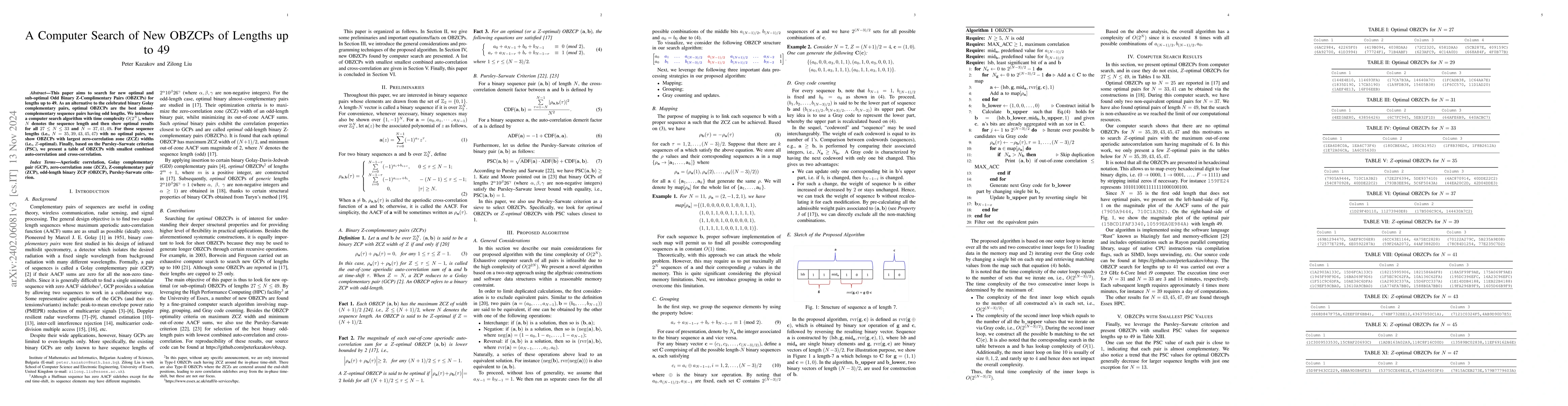 Thumbnail for A Computer Search of Primitive OBZCPs of Lengths up to 49