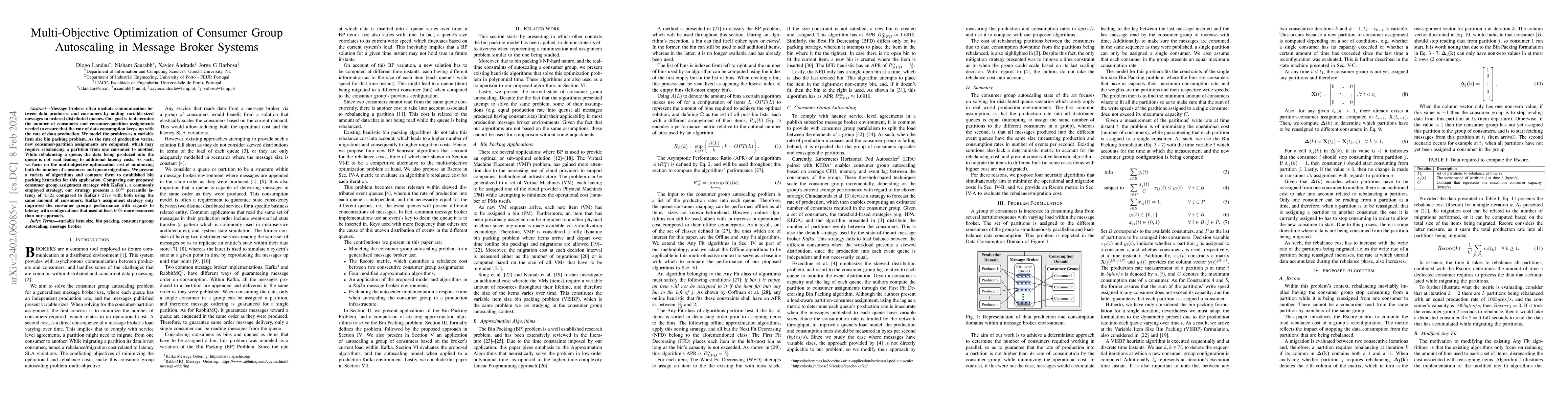 Thumbnail for Multi-Objective Optimization of Consumer Group Autoscaling in Message
  Broker Systems