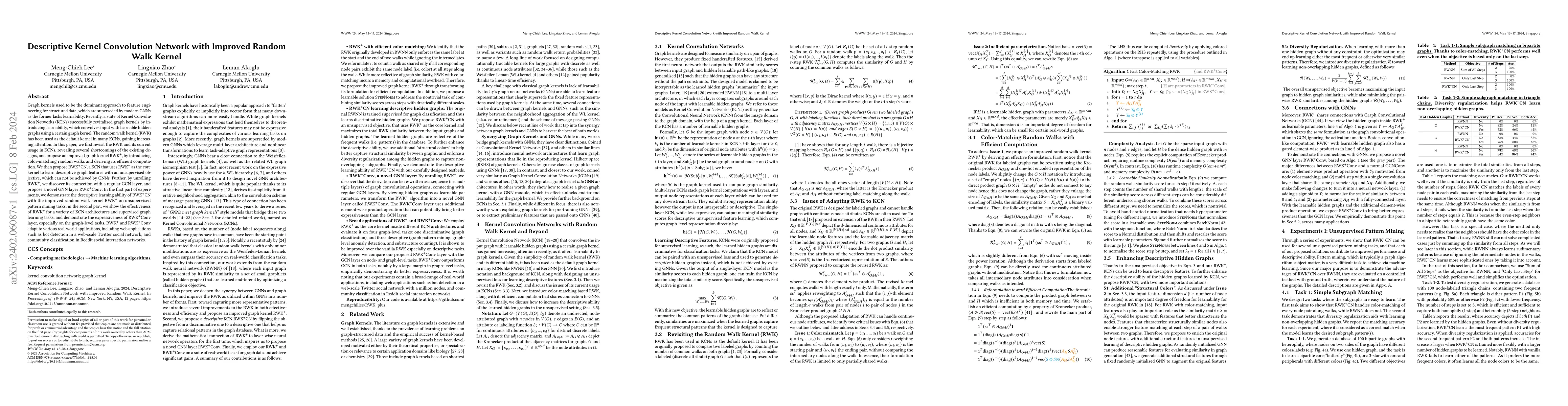 Thumbnail for Descriptive Kernel Convolution Network with Improved Random Walk Kernel