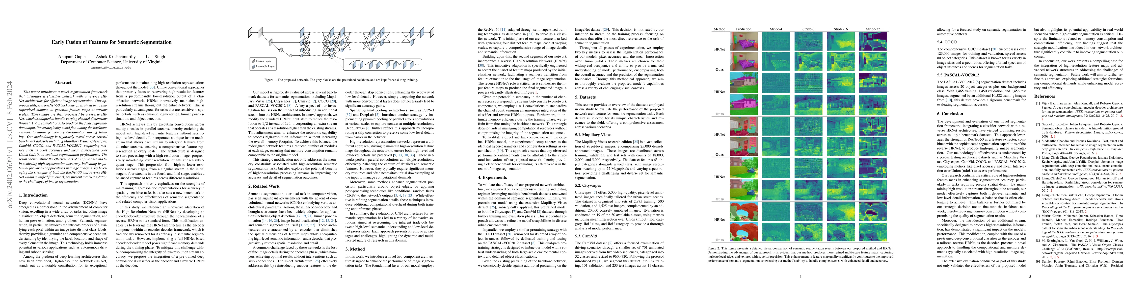 Thumbnail for Early Fusion of Features for Semantic Segmentation