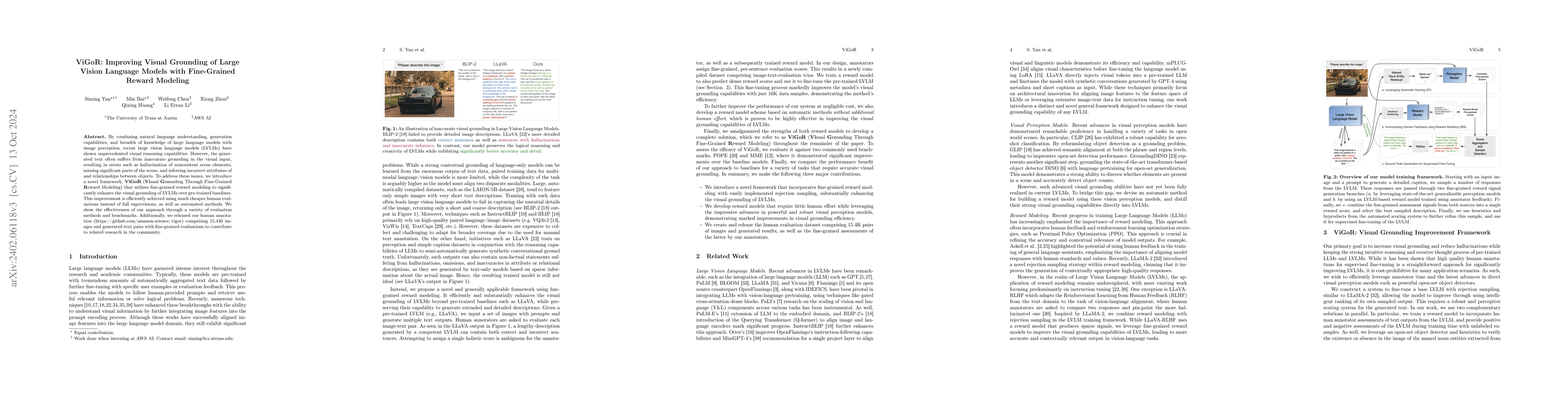 Thumbnail for ViGoR: Improving Visual Grounding of Large Vision Language Models with
  Fine-Grained Reward Modeling