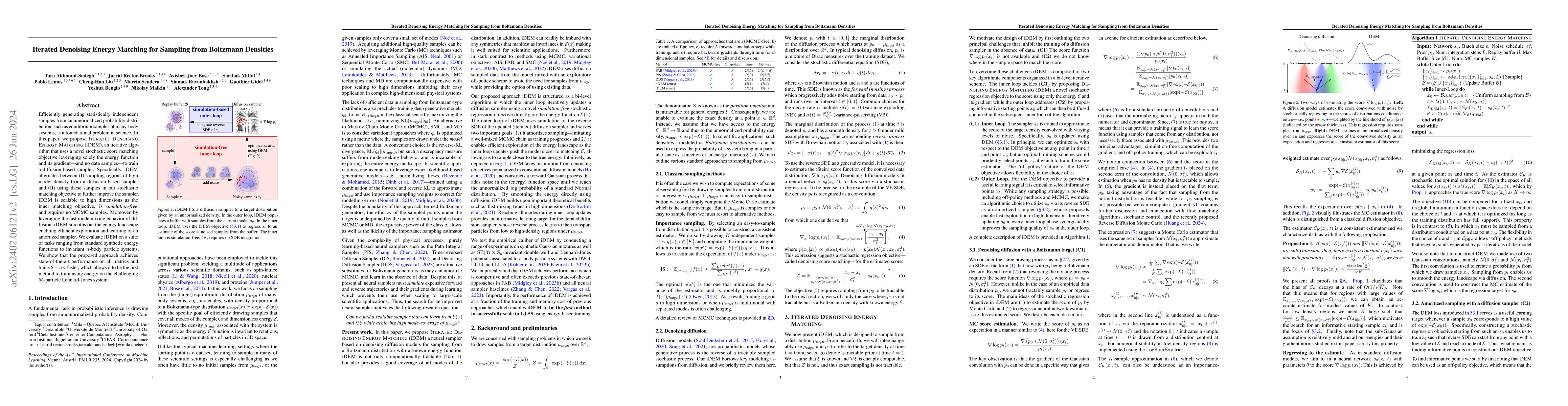 Thumbnail for Iterated Denoising Energy Matching for Sampling from Boltzmann Densities