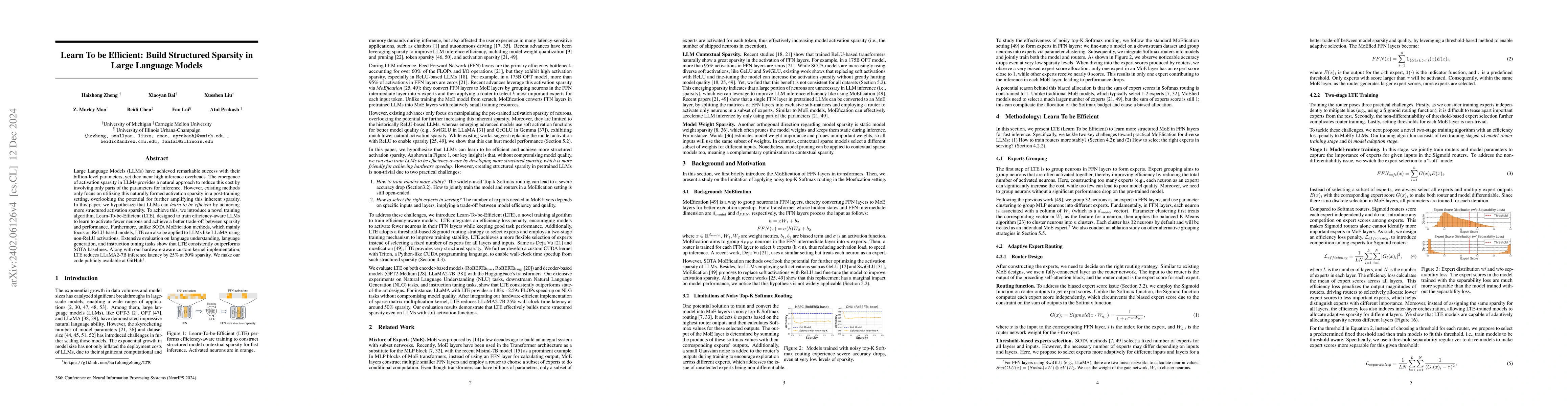 Thumbnail for Learn To be Efficient: Build Structured Sparsity in Large Language
  Models