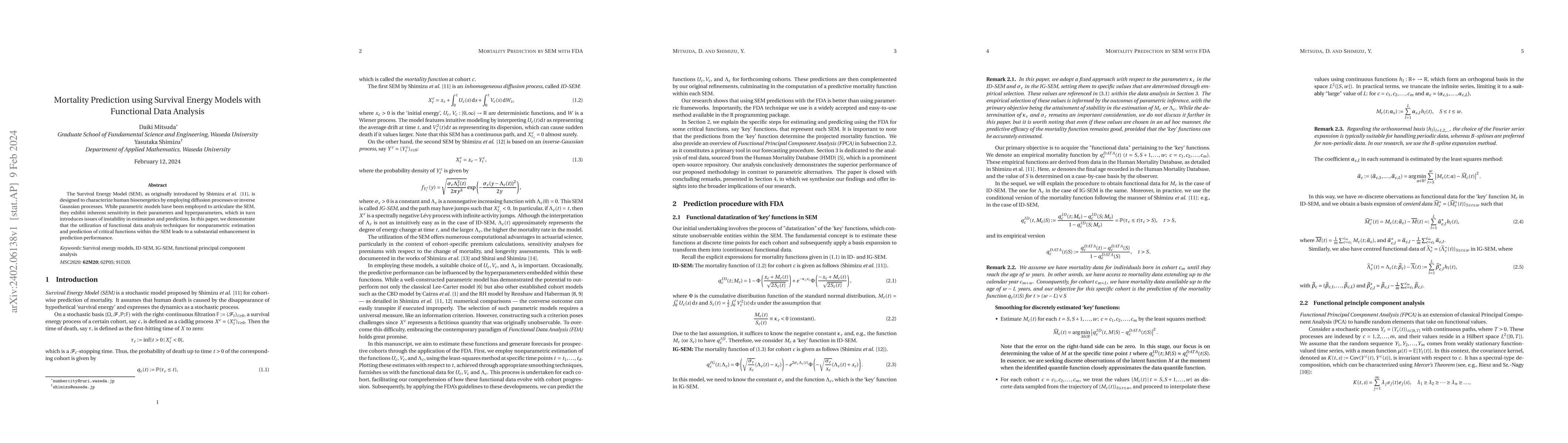 Thumbnail for Mortality Prediction using Survival Energy Models with Functional Data
  Analysis