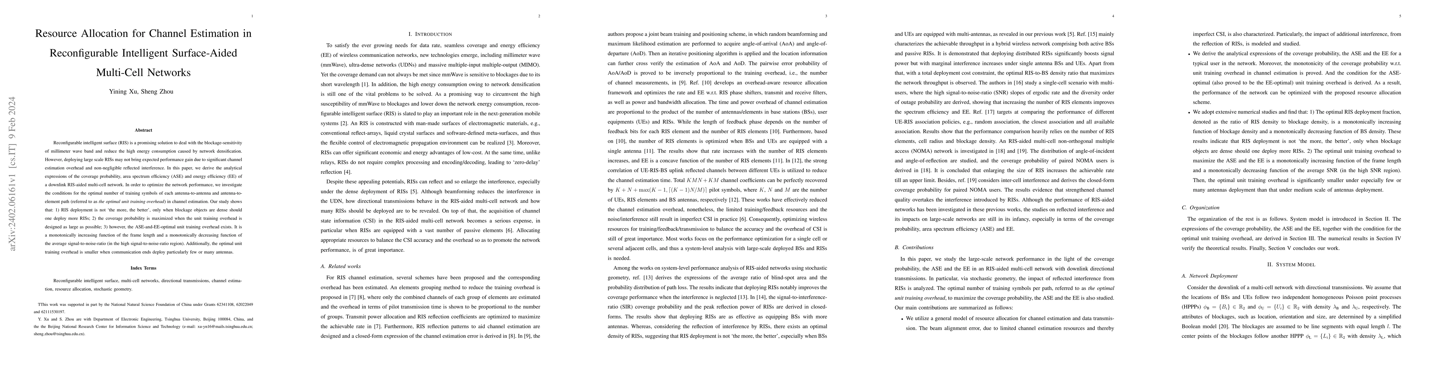 Thumbnail for Resource Allocation for Channel Estimation in Reconfigurable Intelligent
  Surface-Aided Multi-Cell Networks