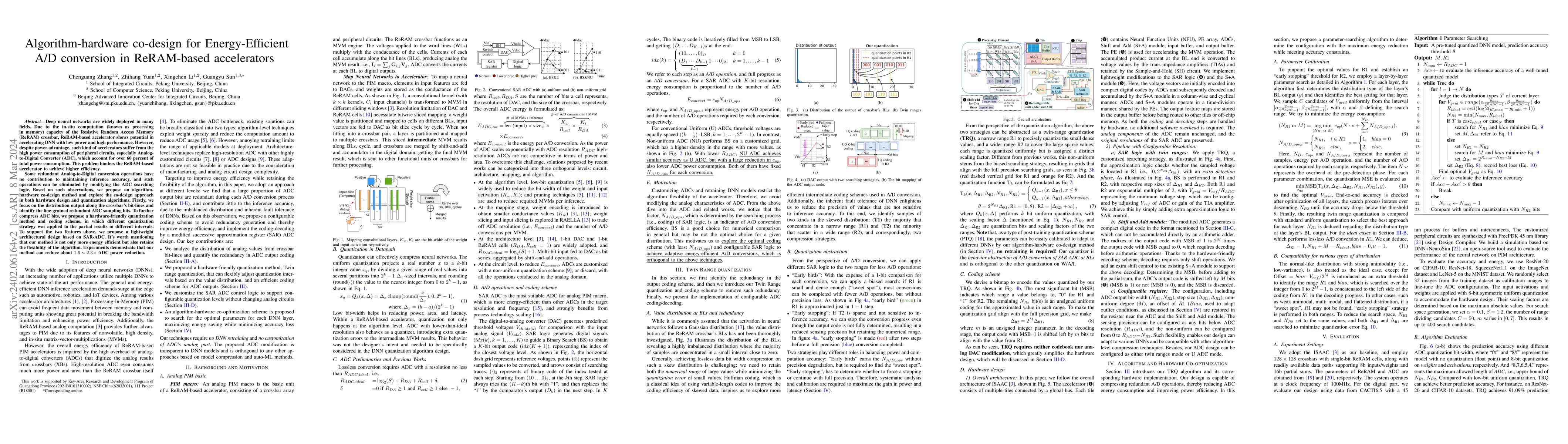 Thumbnail for Algorithm-hardware co-design for Energy-Efficient A/D conversion in
  ReRAM-based accelerators