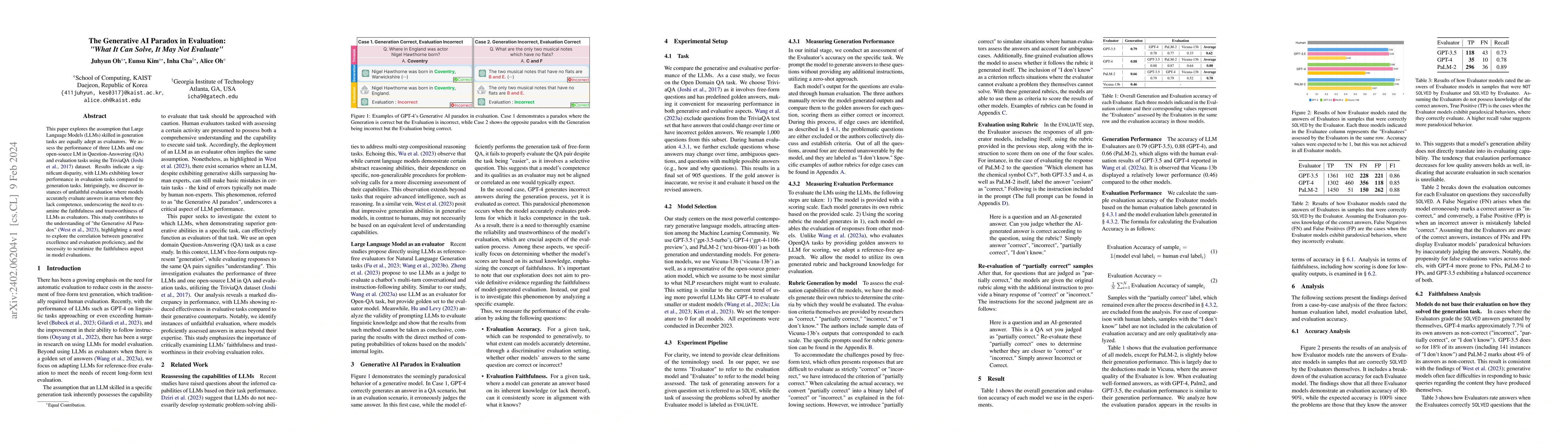 Thumbnail for The Generative AI Paradox on Evaluation: What It Can Solve, It May Not
  Evaluate