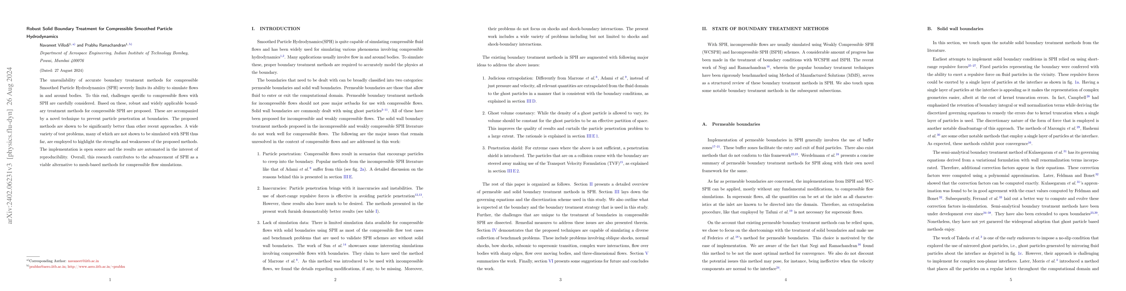 Thumbnail for Robust Solid Boundary Treatment for Compressible Smooth Particle
  Hydrodynamics