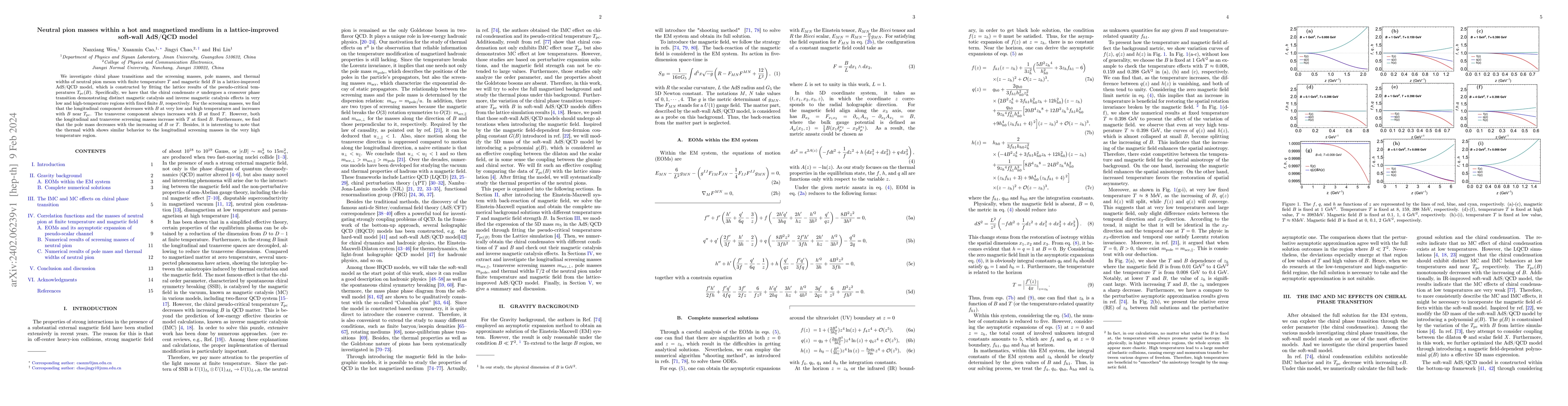 Thumbnail for Neutral pion masses within a hot and magnetized medium in a
  lattice-improved soft-wall AdS/QCD model