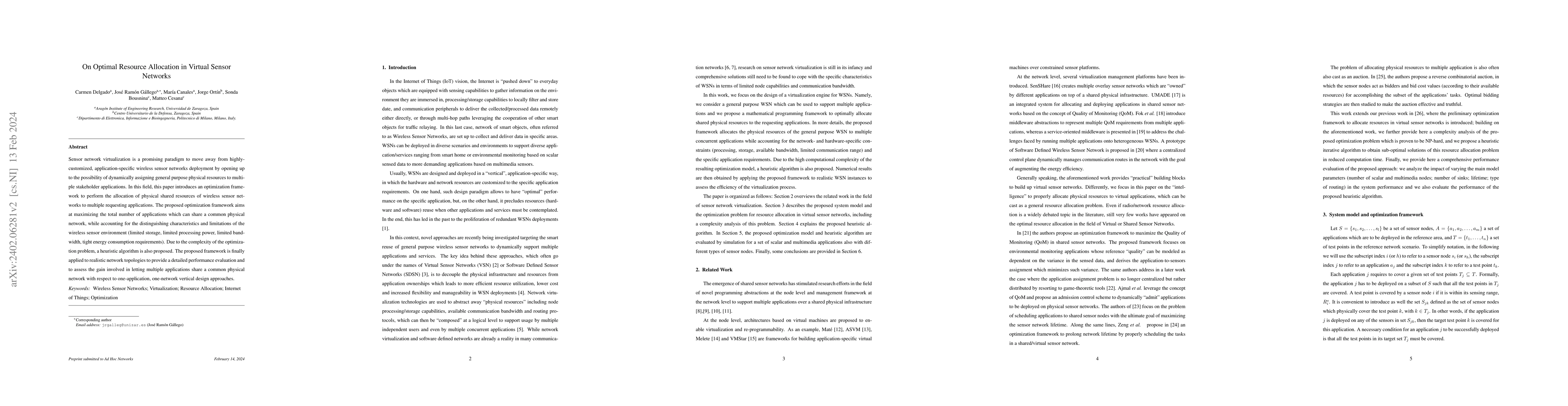 Thumbnail for On Optimal Resource Allocation in Virtual Sensor Networks