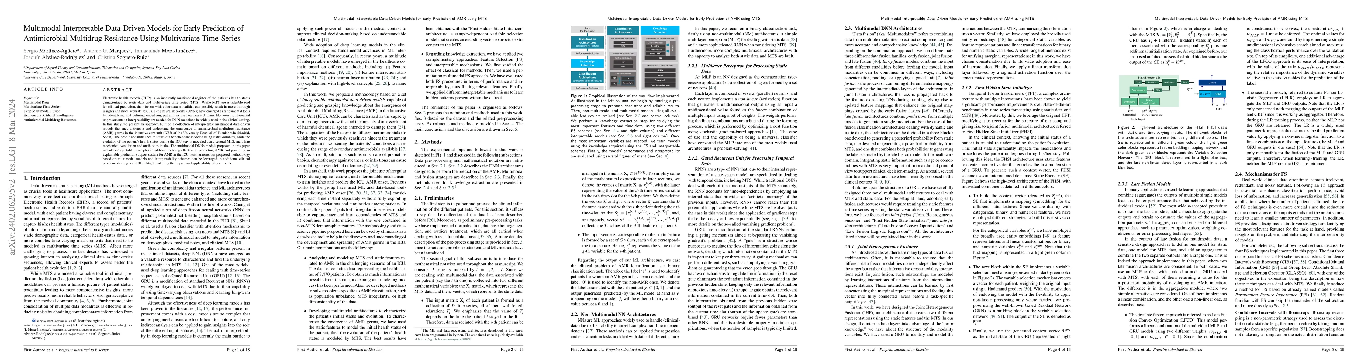 Thumbnail for Multimodal Interpretable Data-Driven Models for Early Prediction of
  Antimicrobial Multidrug Resistance Using Multivariate Time-Series