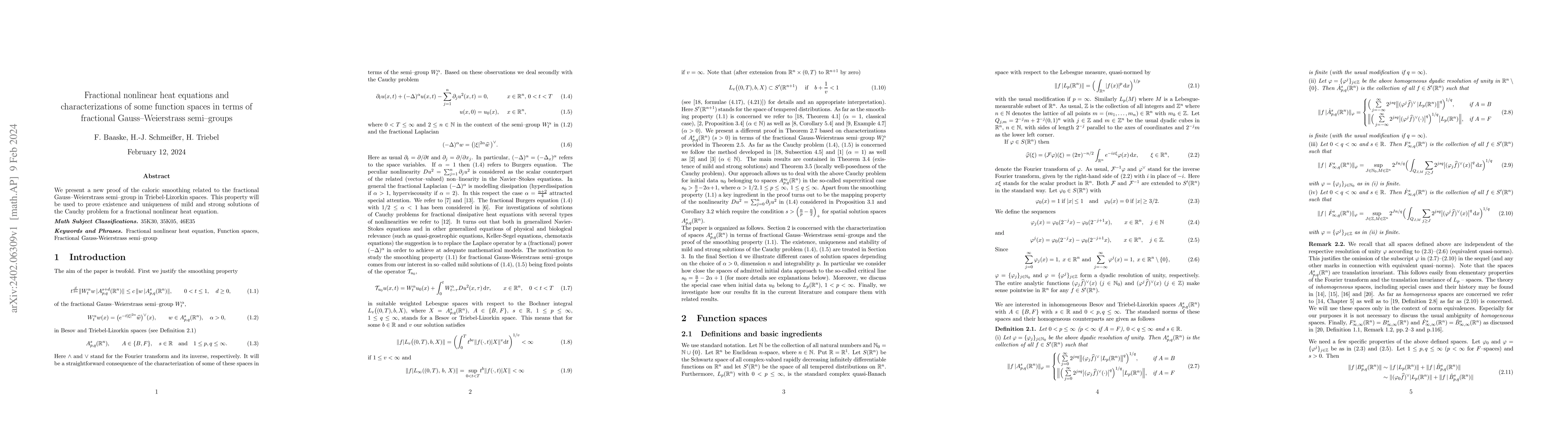 Thumbnail for Fractional nonlinear heat equations and characterizations of some
  function spaces in terms of fractional Gauss-Weierstrass semi-groups