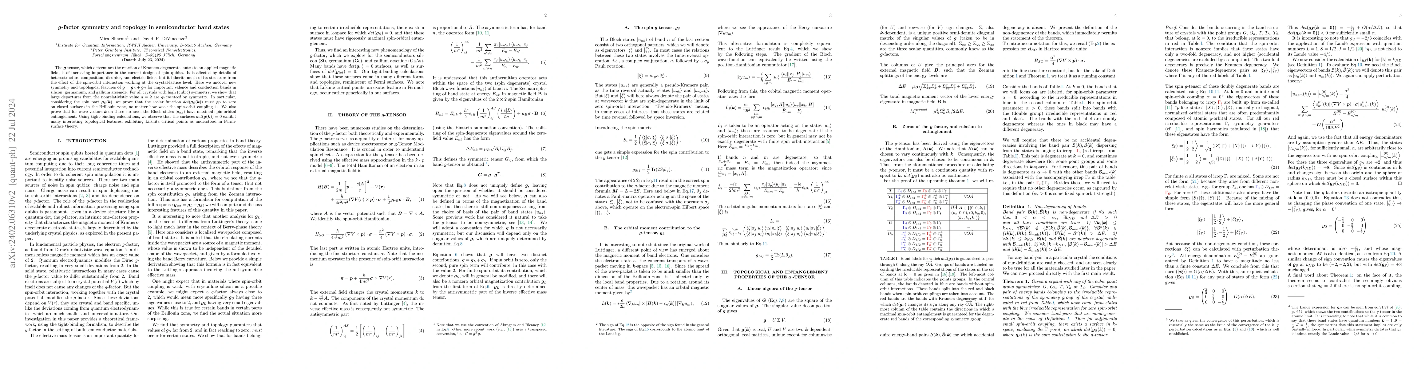 Thumbnail for g-factor symmetry and topology in semiconductor band states