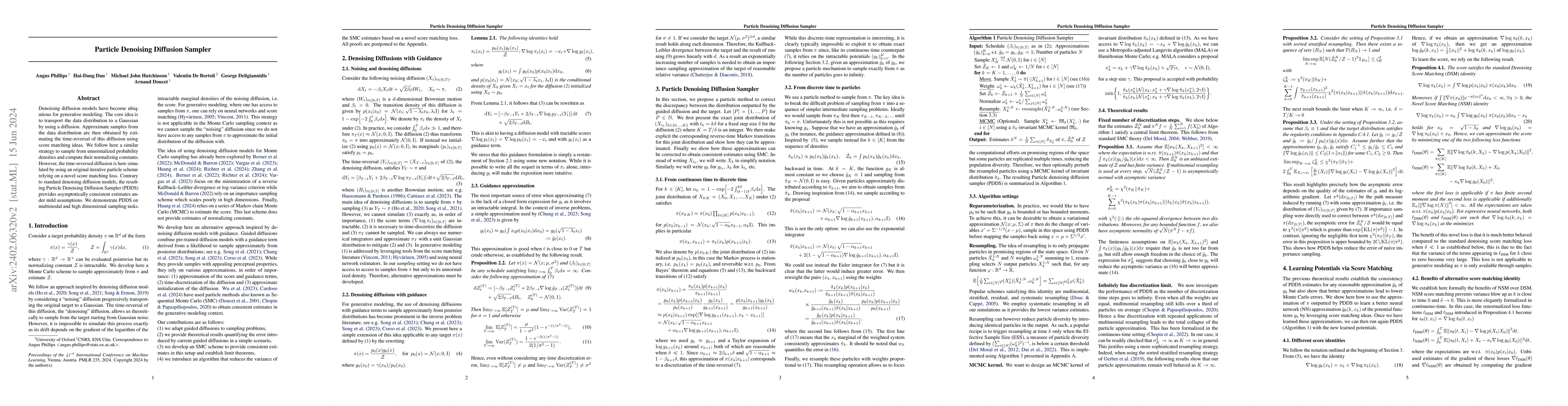 Thumbnail for Particle Denoising Diffusion Sampler
