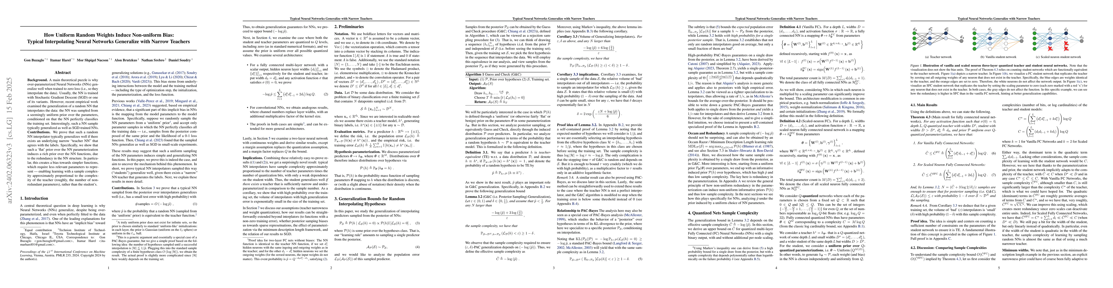 Thumbnail for How Uniform Random Weights Induce Non-uniform Bias: Typical
  Interpolating Neural Networks Generalize with Narrow Teachers