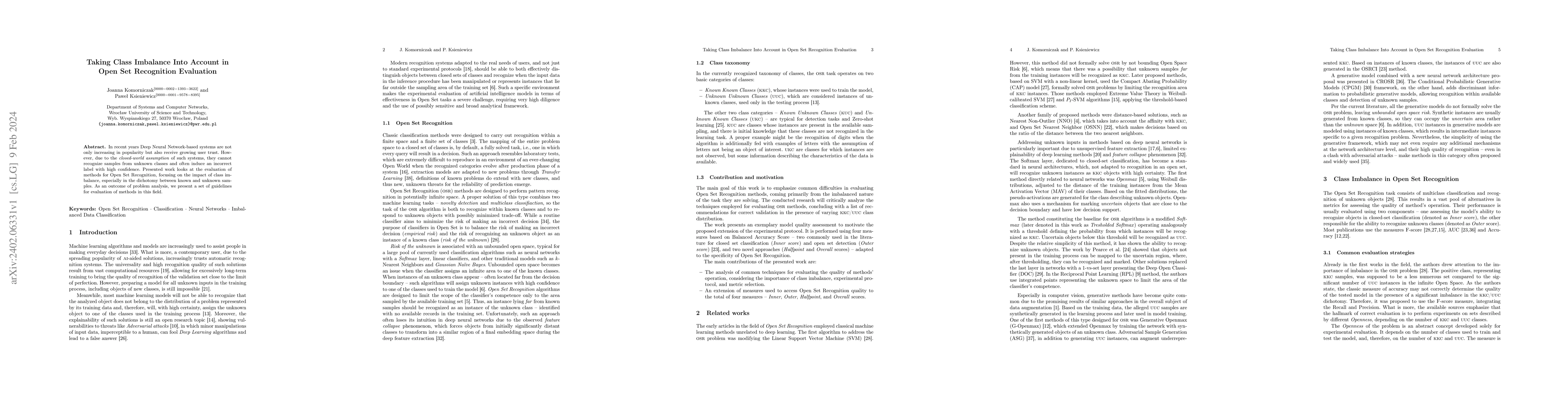 Thumbnail for Taking Class Imbalance Into Account in Open Set Recognition Evaluation