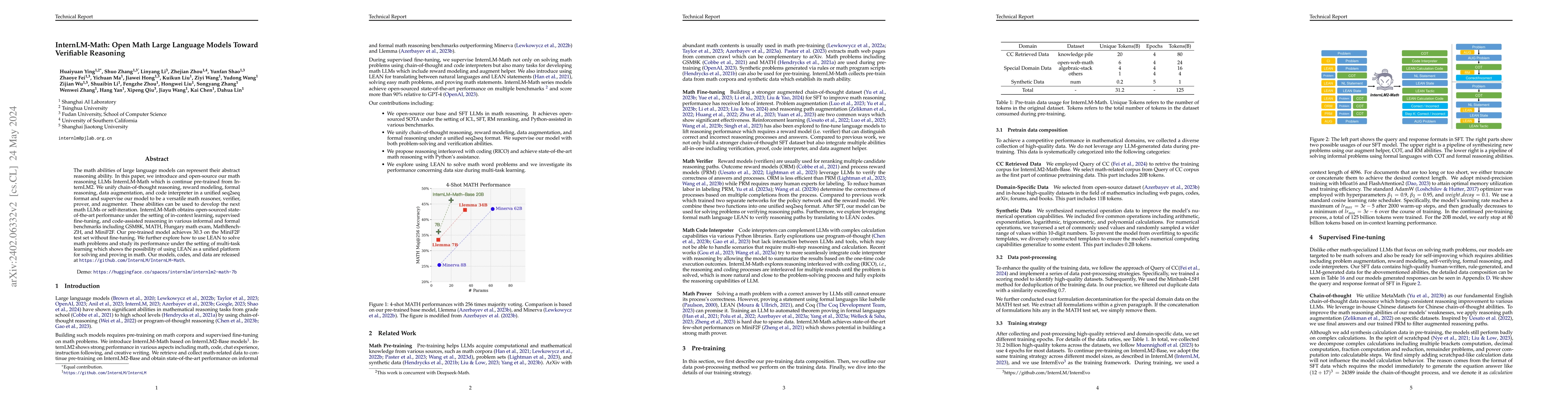 Thumbnail for InternLM-Math: Open Math Large Language Models Toward Verifiable
  Reasoning