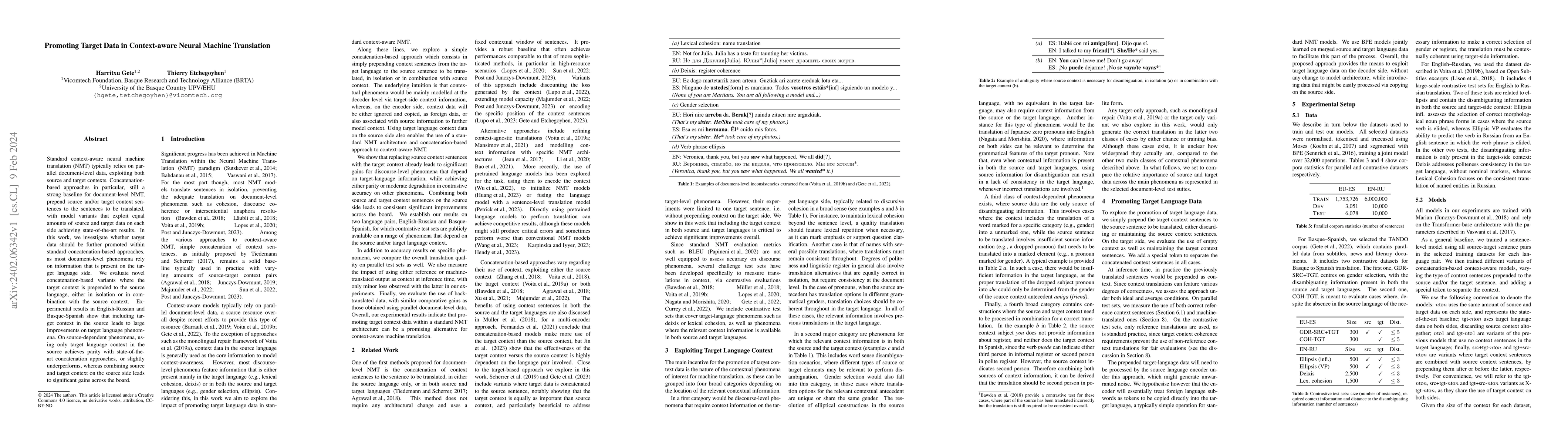 Thumbnail for Promoting Target Data in Context-aware Neural Machine Translation