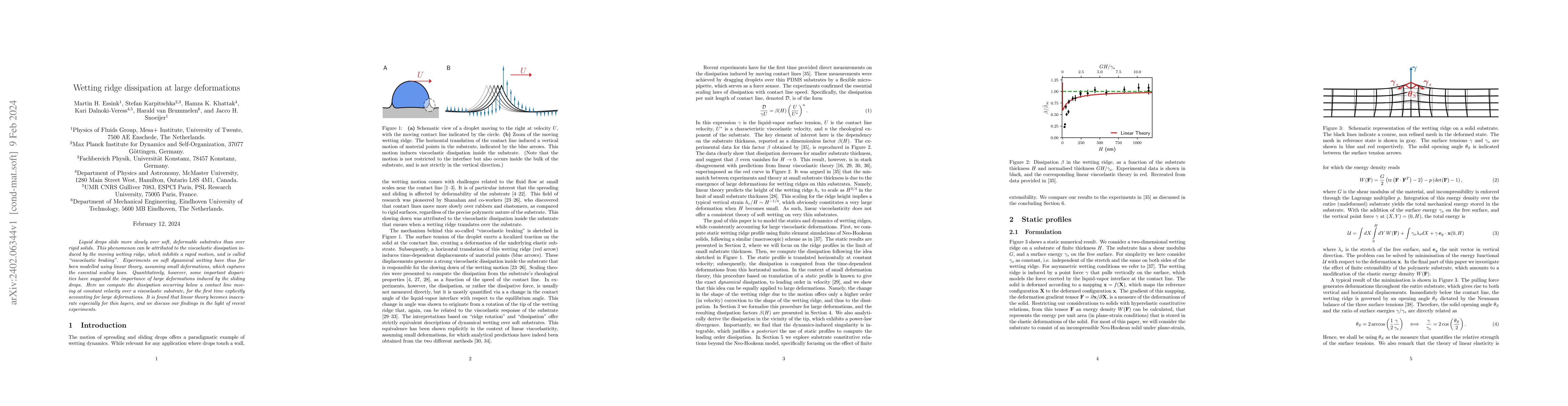 Thumbnail for Wetting ridge dissipation at large deformations