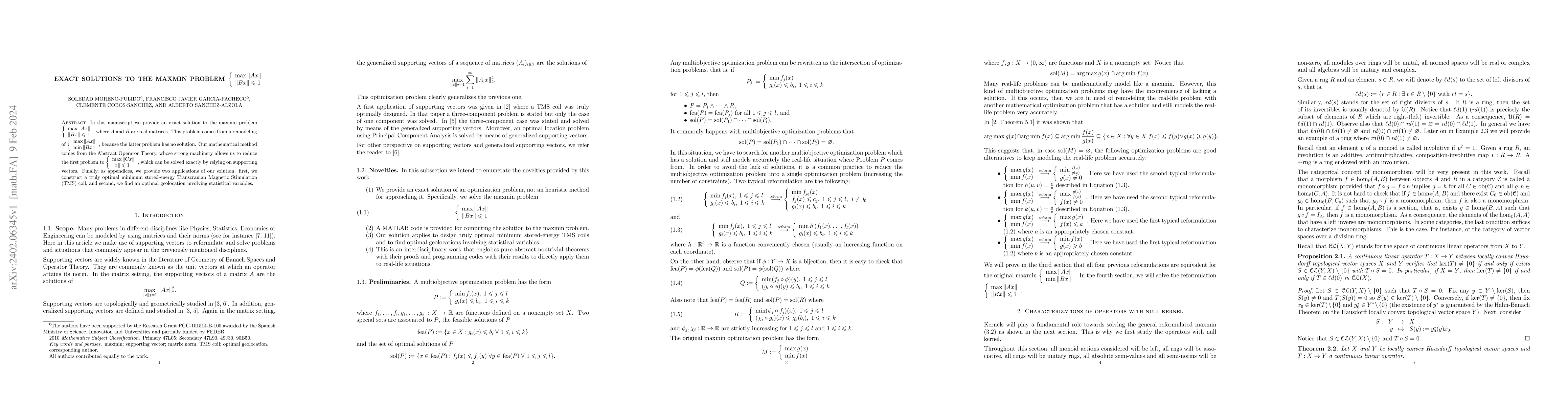 Thumbnail for Exact Solutions to the Maxmin Problem max ||Ax|| Subject to ||Bx||<= 1