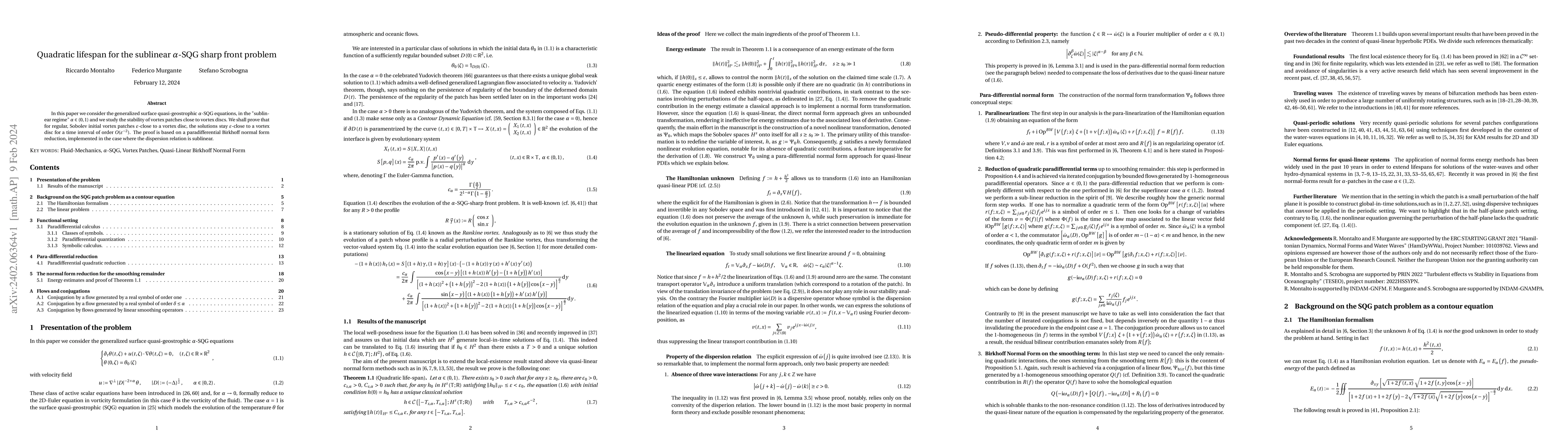 Thumbnail for Quadratic lifespan for the sublinear $\alpha$-SQG sharp front problem