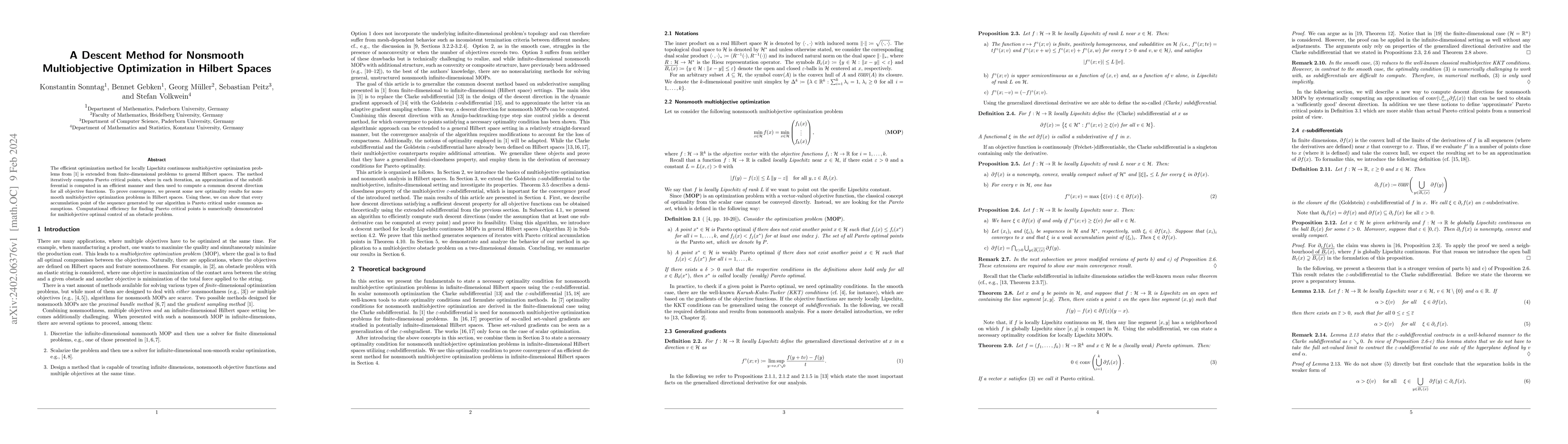 Thumbnail for A Descent Method for Nonsmooth Multiobjective Optimization in Hilbert
  Spaces
