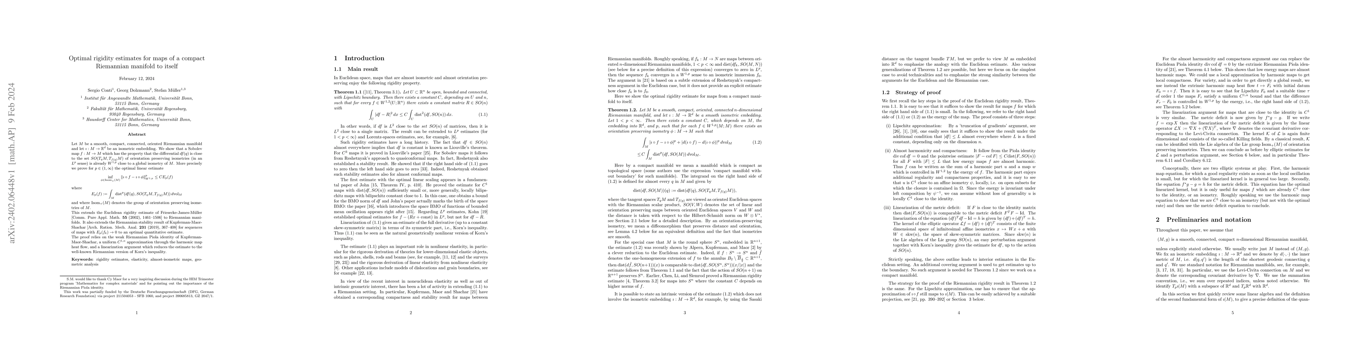 Thumbnail for Optimal rigidity estimates for maps of a compact Riemannian manifold to
  itself