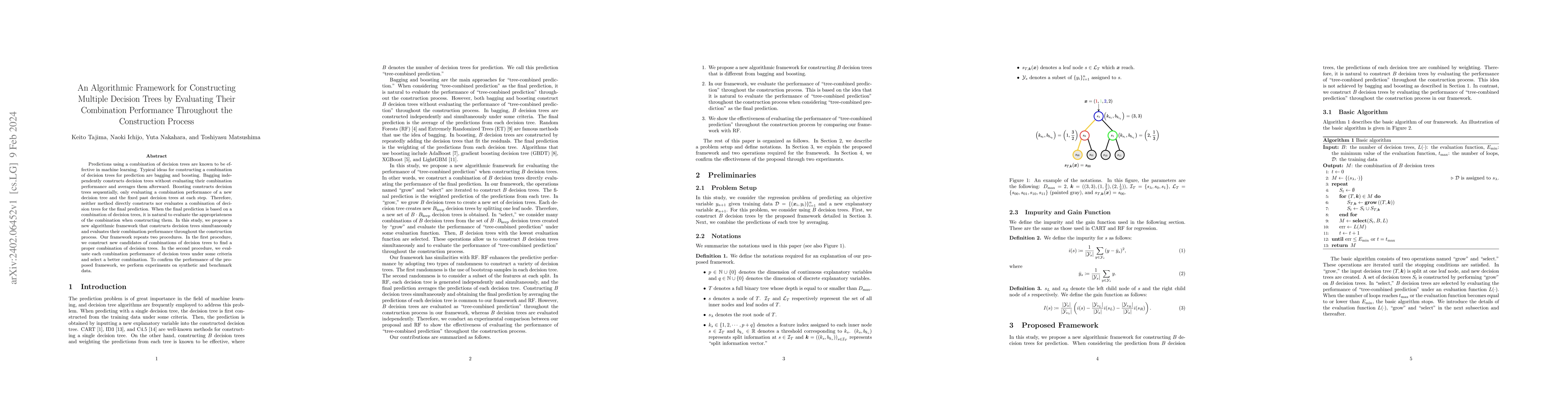 Thumbnail for An Algorithmic Framework for Constructing Multiple Decision Trees by
  Evaluating Their Combination Performance Throughout the Construction Process
