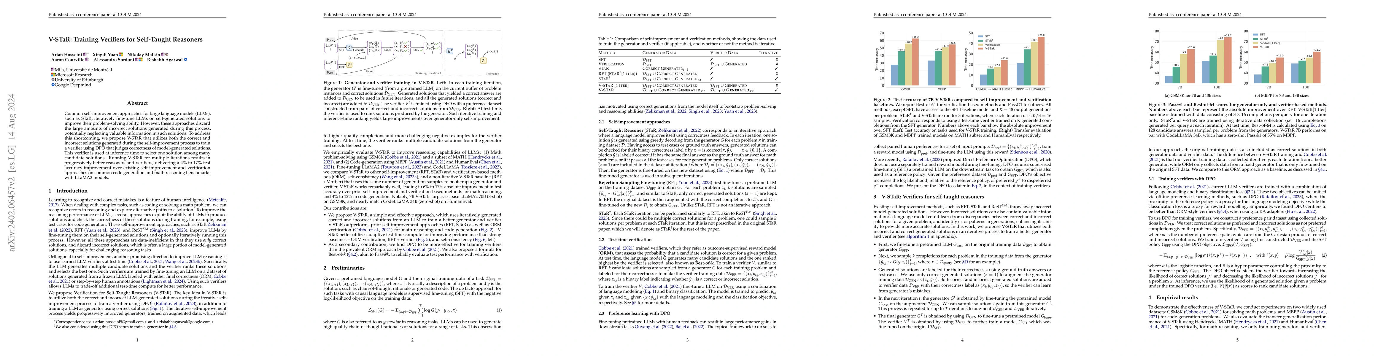Thumbnail for V-STaR: Training Verifiers for Self-Taught Reasoners