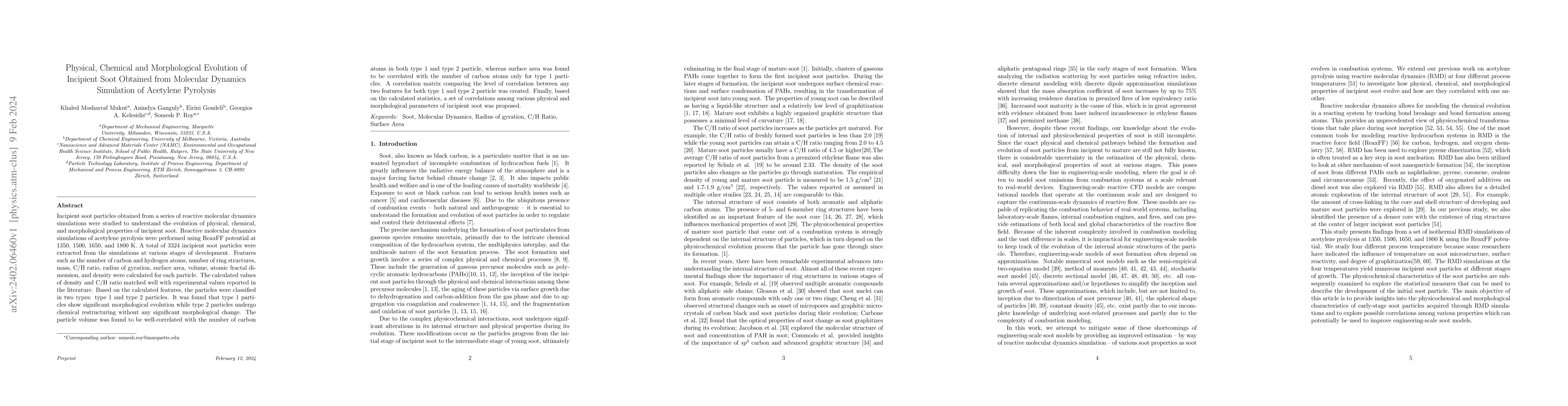 Thumbnail for Physical, chemical and morphological evolution of incipient soot
  obtained from molecular dynamics simulation of acetylene pyrolysis