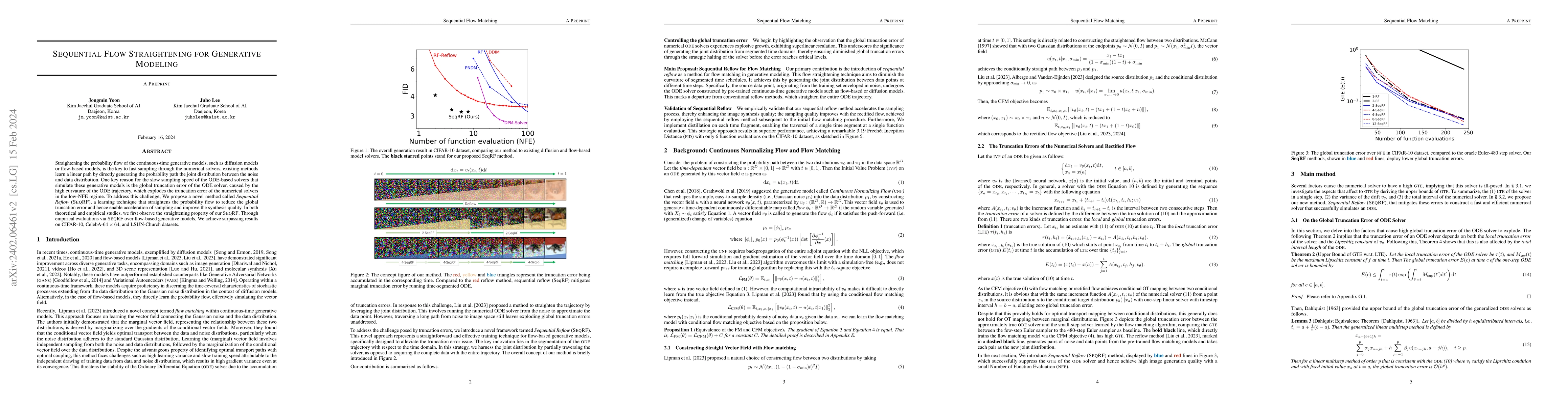Thumbnail for Sequential Flow Straightening for Generative Modeling