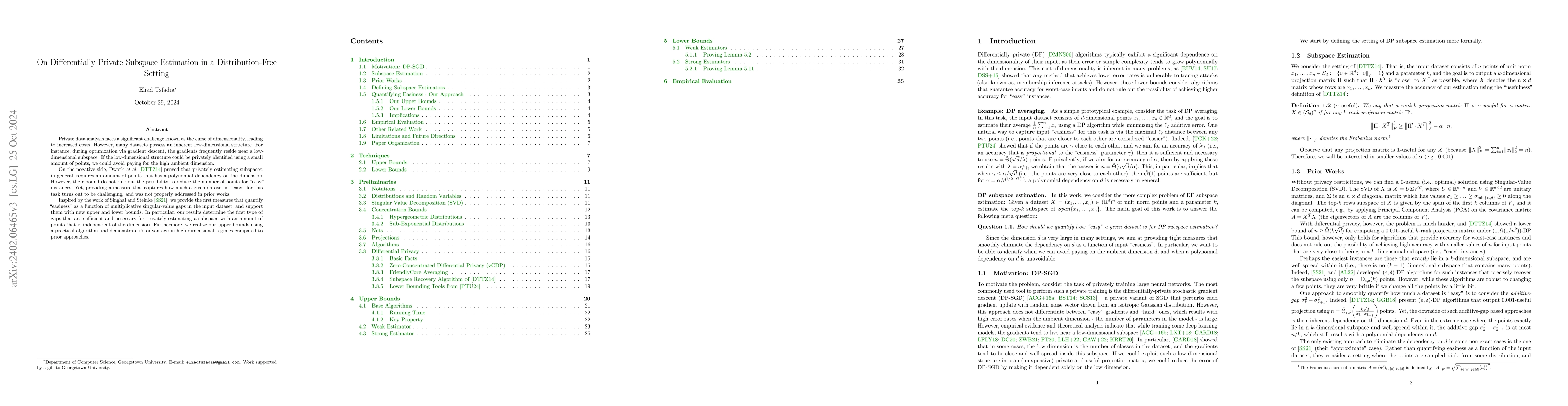 Thumbnail for On Differentially Private Subspace Estimation in a Distribution-Free
  Setting
