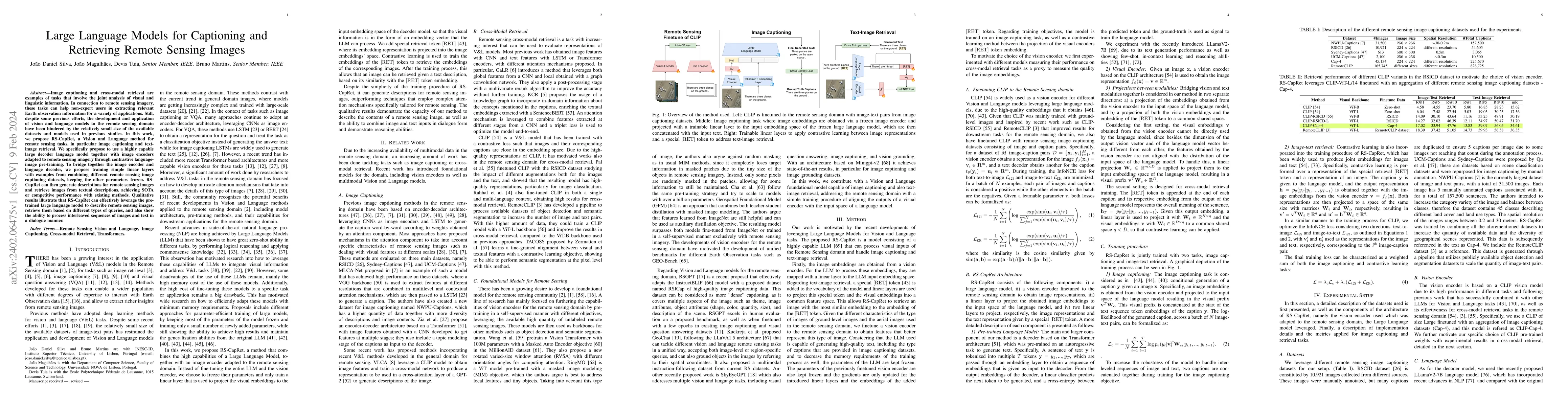 Thumbnail for Large Language Models for Captioning and Retrieving Remote Sensing
  Images