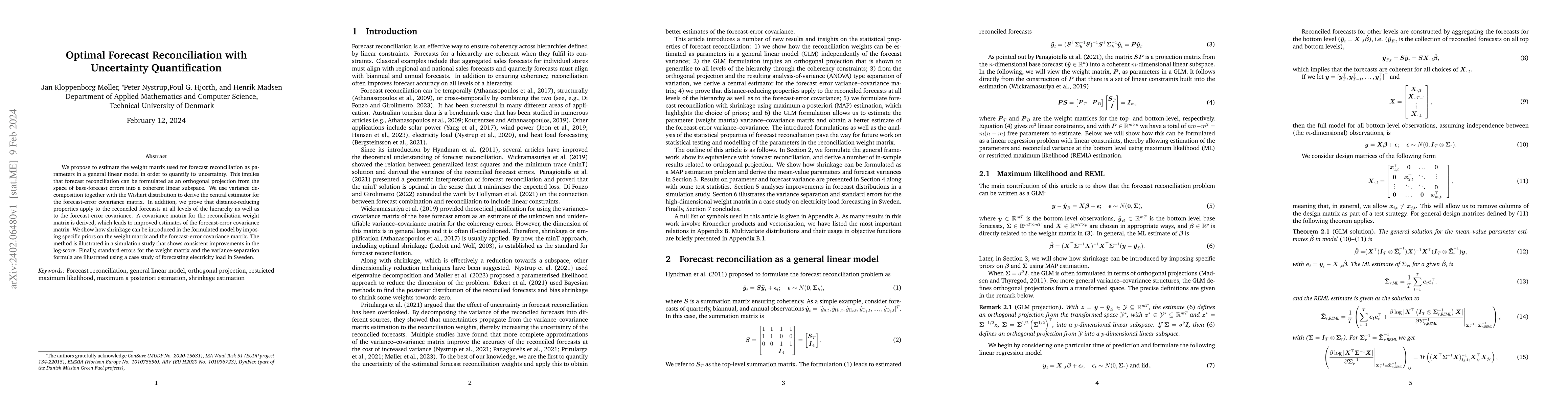Thumbnail for Optimal Forecast Reconciliation with Uncertainty Quantification