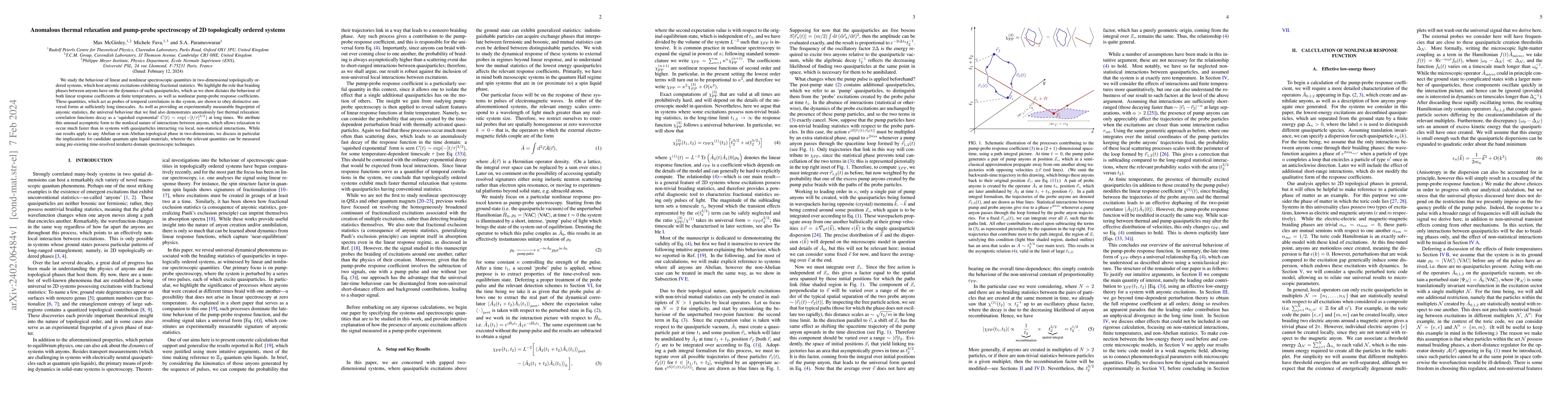 Thumbnail for Anomalous thermal relaxation and pump-probe spectroscopy of 2D
  topologically ordered systems