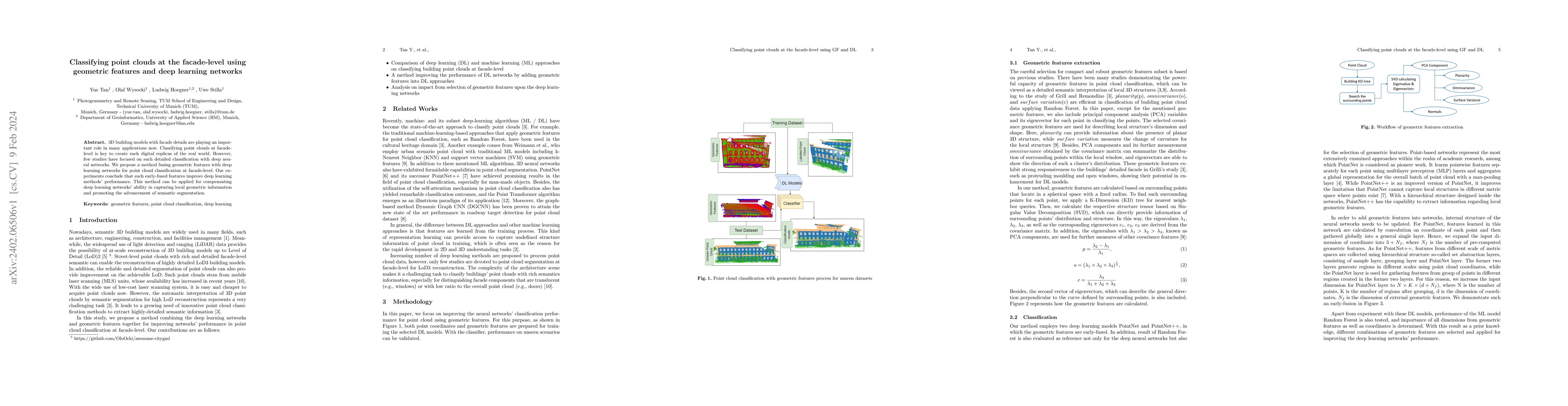 Thumbnail for Classifying point clouds at the facade-level using geometric features
  and deep learning networks
