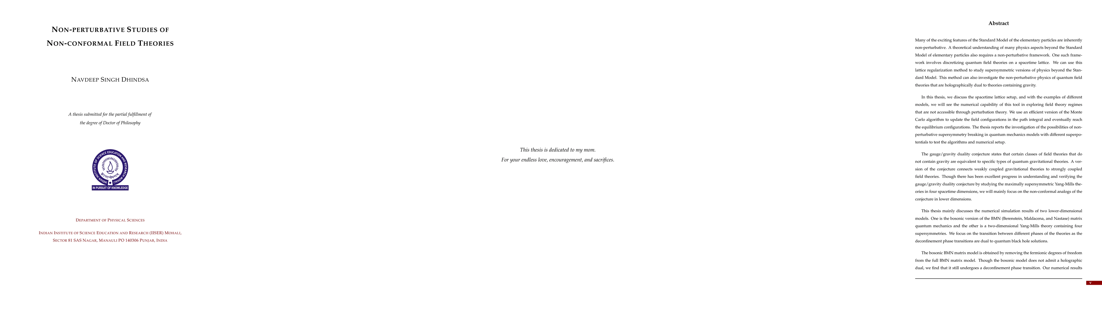 Thumbnail for Non-perturbative Studies of Non-conformal Field Theories
