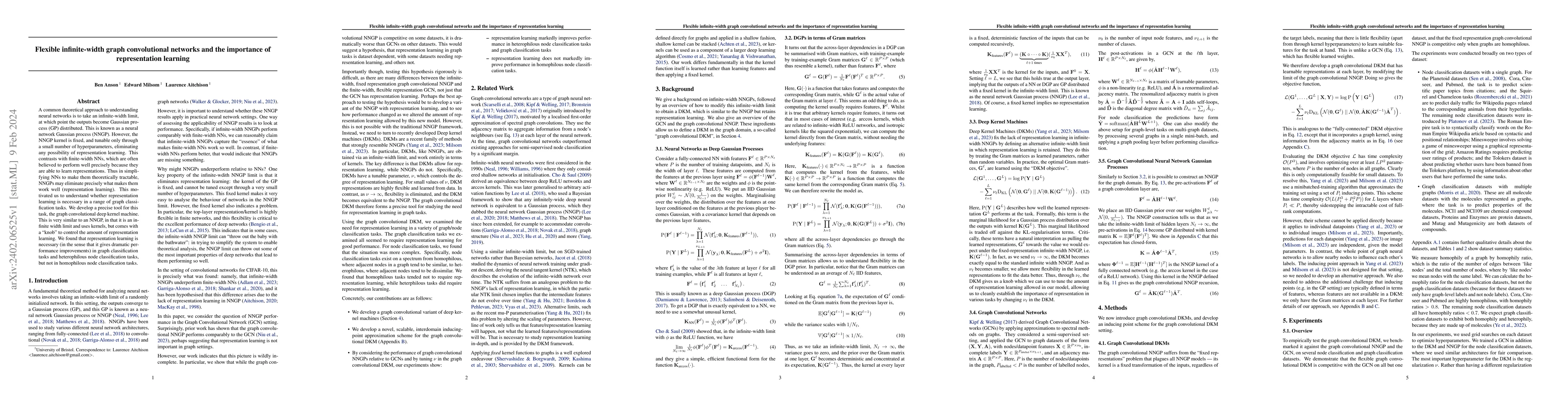 Thumbnail for Flexible infinite-width graph convolutional networks and the importance
  of representation learning