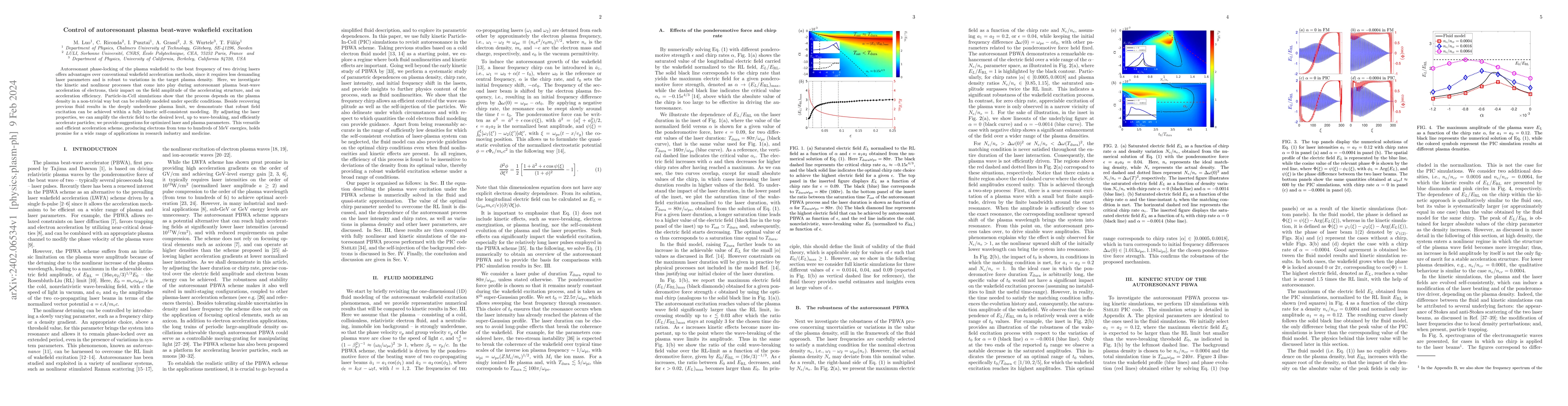 Thumbnail for Control of autoresonant plasma beat-wave wakefield excitation