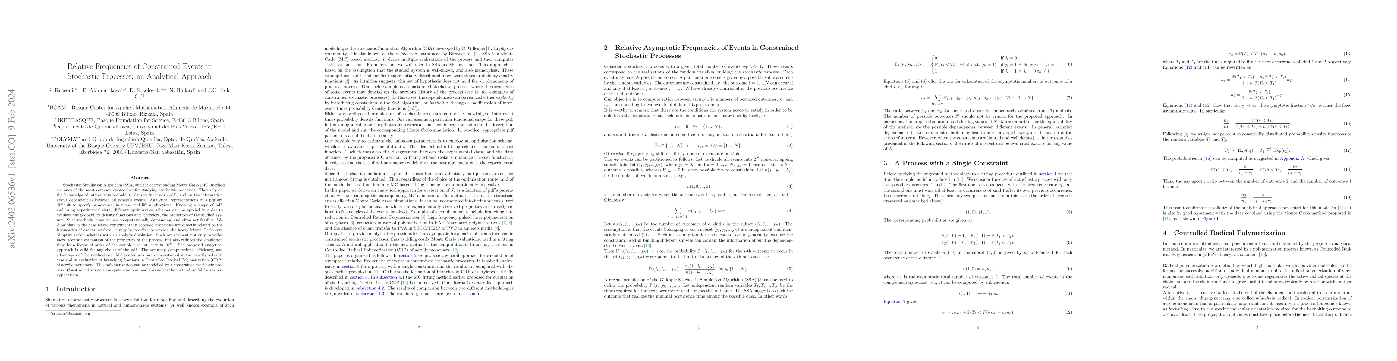 Thumbnail for Relative frequencies of constrained events in stochastic processes: An
  analytical approach
