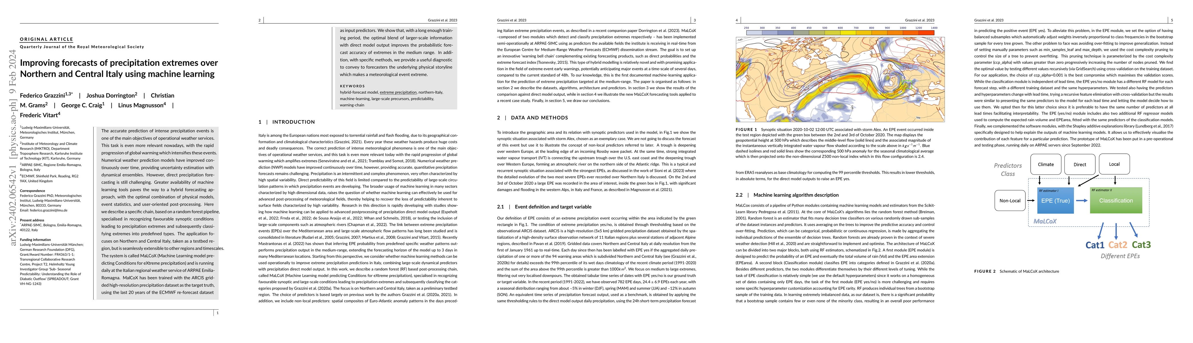 Thumbnail for Improving forecasts of precipitation extremes over Northern and Central
  Italy using machine learning