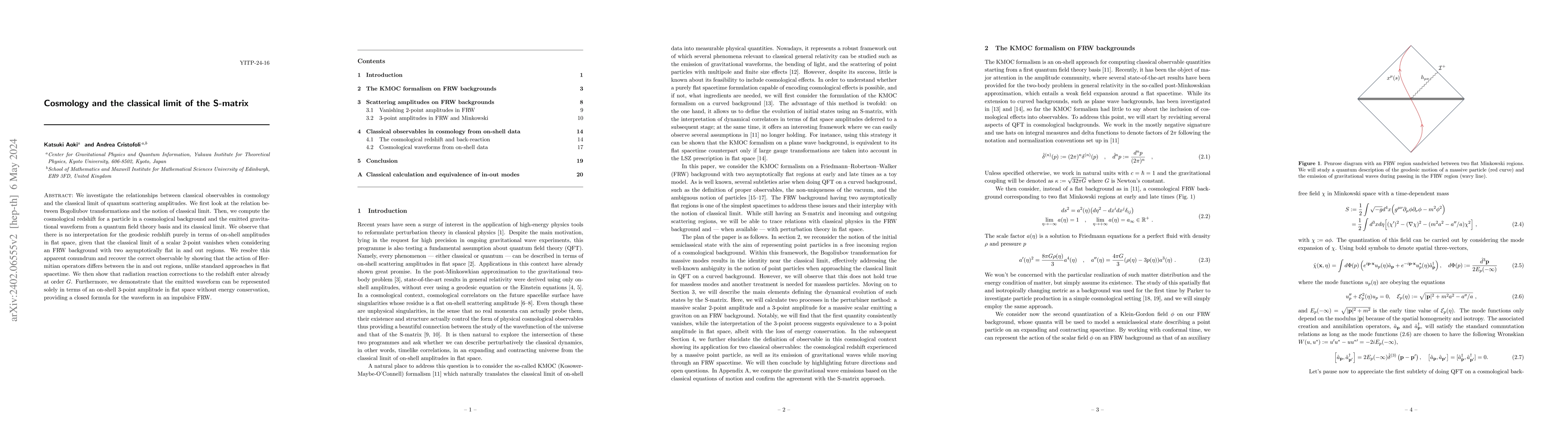 Thumbnail for Cosmology and the classical limit of the S-matrix