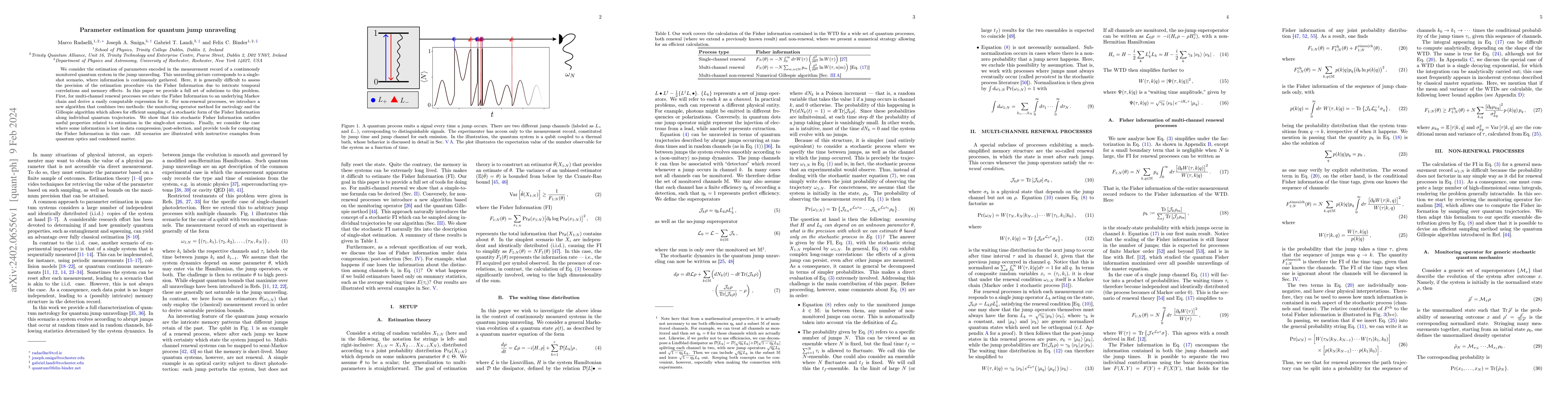 Thumbnail for Parameter estimation for quantum jump unraveling